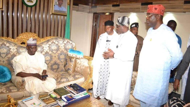 Fr. Hyacinth Alia Pays Condolence Visit To Governor Sule