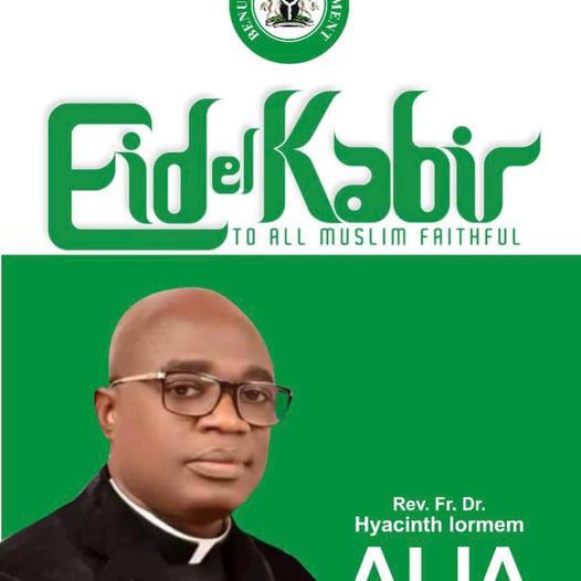 Governor Alia Extends Warm Eid-el-Kabir Greetings, Calls for Peace and Unity in Benue State